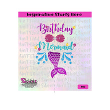 Birthday Mermaid | Tail | Stars | Water Splash -Transparent PNG, SVG  - Silhouette, Cricut, Scan N Cut