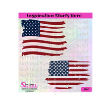 USA Flag Set | Red White Blue | Distressed | Wavy |  Horizontal - Transparent PNG, SVG  - Silhouette, Cricut, Scan N Cut