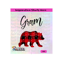 Gram Bear with Plaid  - Silhouette, Cricut, Scan N Cut
