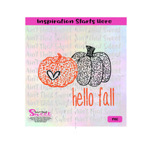 Hello Fall | Pumpkins | Leopard Print | Heart - Transparent PNG, SVG  - Silhouette, Cricut, Scan N Cut
