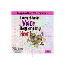 I Am Their Voice They Are My Heart | Autism Puzzle Heart - Transparent PNG, SVG  - Silhouette, Cricut, Scan N Cut