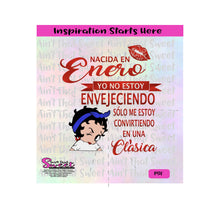 Nacida En Enero | Winking Girl Light Face | Spanish - Transparent PNG, SVG  - Silhouette, Cricut, Scan N Cut