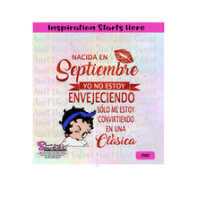 Nacida En Septiembre | Winking Girl Light Face | Spanish - Transparent PNG, SVG  - Silhouette, Cricut, Scan N Cut