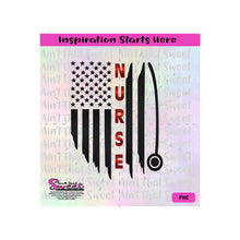 Nurse Flag Stethoscope- Vertical - Transparent PNG, SVG - Silhouette, Cricut, Scan N Cut