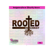 Rooted In Christ | Tree in the shape of a Cross with Roots - Transparent PNG, SVG  - Silhouette, Cricut, Scan N Cut