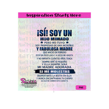 Si Soy Un Hijo Mimado | Febrero | Spanish - Transparent PNG, SVG - Silhouette, Cricut, Scan N Cut