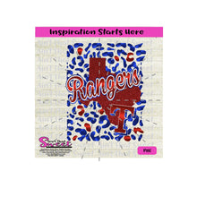 Rangers | Texas | T | Cheetah Print | Baseball -Transparent PNG, SVG  - Silhouette, Cricut, Scan N Cut