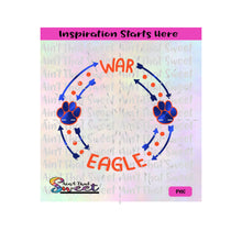 War Eagle | Paw Print | Monogram Frame - Transparent PNG, SVG  - Silhouette, Cricut, Scan N Cut