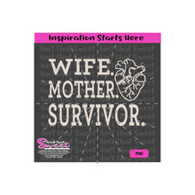 Wife Mother Survivor - Heart (Human Heart) - Transparent PNG, SVG  - Silhouette, Cricut, Scan N Cut