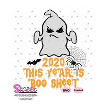 2020 This Year Is Boo Sheet Ghost Bat Spider Web - Transparent PNG, SVG  - Silhouette, Cricut, Scan N Cut