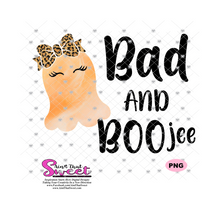 Bad and BOOjee, Ghost With a Bow - Transparent PNG, SVG  - Silhouette, Cricut, Scan N Cut