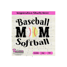 Baseball Softball Mom - Transparent PNG, SVG  - Silhouette, Cricut, Scan N Cut