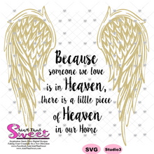 Because Someone We Love Is In Heaven - Transparent PNG, SVG  - Silhouette, Cricut, Scan N Cut