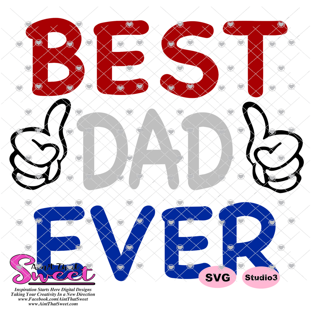 Best Dad Ever Thumbs Up - Transparent PNG, SVG  - Silhouette, Cricut, Scan N Cut