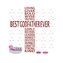 Best Godfather Ever in Cross Shape - Transparent PNG, SVG  - Silhouette, Cricut, Scan N Cut