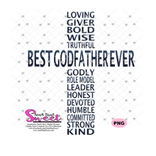 Best Godfather Ever in Cross Shape - Transparent PNG, SVG  - Silhouette, Cricut, Scan N Cut
