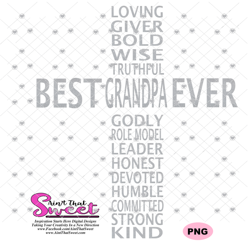 Best Grandpa Ever in Cross Shape - Transparent PNG, SVG  - Silhouette, Cricut, Scan N Cut