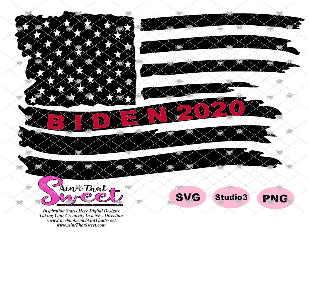Biden Flag 2020 Horizontal - Overlay and Subtracted - Transparent PNG, SVG  - Silhouette, Cricut, Scan N Cut