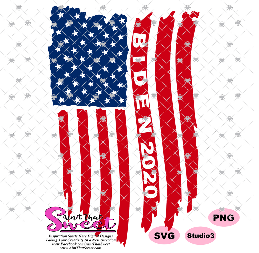 Biden Flag 2020 Vertical - Overlay and Subtracted - Transparent PNG, SVG  - Silhouette, Cricut, Scan N Cut