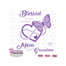 Blessed To Be Called Mom And Grandma with Heart, Infinity and Butterfly - Transparent PNG, SVG  - Silhouette, Cricut, Scan N Cut