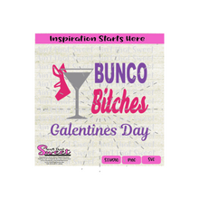 Bunco Bitches Galentines Day with High Heel Shoe and Martini glass - Transparent PNG, SVG  - Silhouette, Cricut, Scan N Cut
