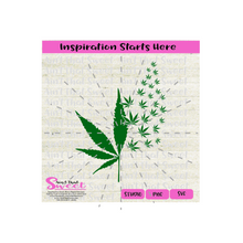 Cannabis Marijuana Weed Cascading Up - Transparent PNG, SVG  - Silhouette, Cricut, Scan N Cut