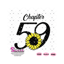 Chapter 59 with Sunflower  - Transparent SVG-PNG  - Silhouette, Cricut, Scan N Cut