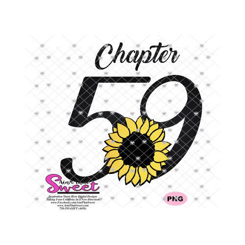 Chapter 59 with Sunflower  - Transparent SVG-PNG  - Silhouette, Cricut, Scan N Cut