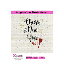 Cheers To The New Year 2021 with Champagne Flute, Fireworks and Shooting Stars-Transparent PNG, SVG  - Silhouette, Cricut, Scan N Cut