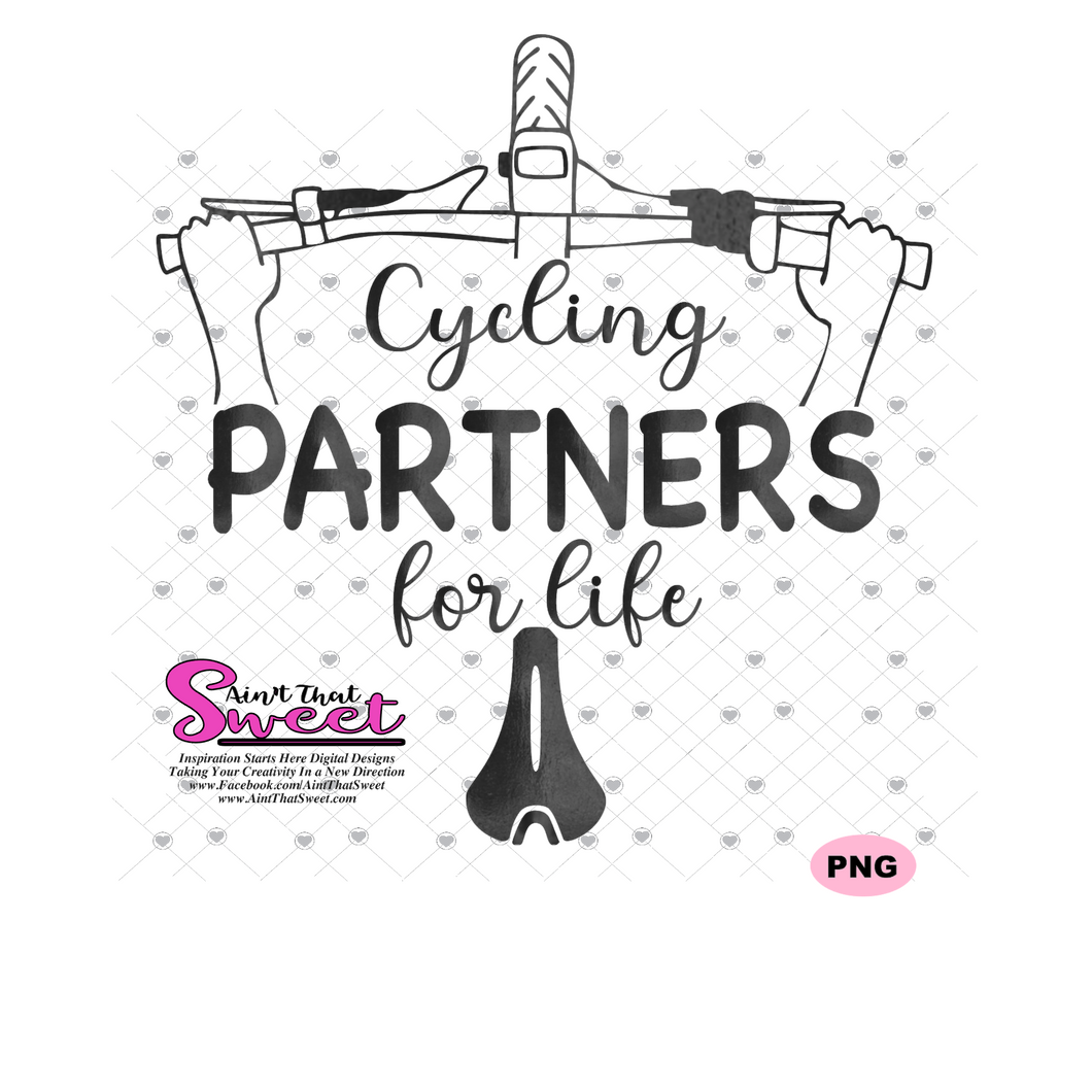 Cycling Partners For Life Bicycle Handlebars & Seat - Transparent PNG, SVG - Silhouette, Cricut, Scan N Cut