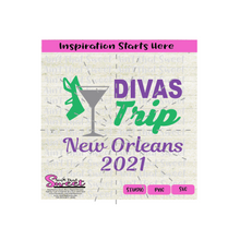 Divas Trip New Orleans Martini Glass High Heel Shoe 2021 - Transparent PNG, SVG, Studio3 - Silhouette, Cricut, Scan N Cut