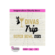 Divas Trip Super Bowl 2021 with High Heel Shoe and Martini glass - Transparent PNG, SVG  - Silhouette, Cricut, Scan N Cut