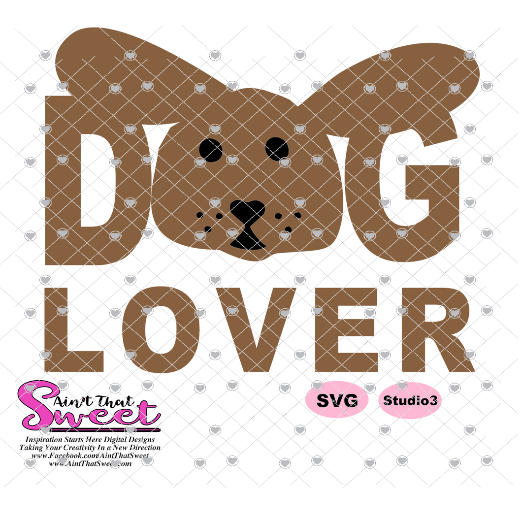 Dog Lover - Big Ear Puppy - Transparent PNG, SVG - Silhouette, Cricut, Scan N Cut