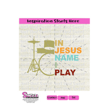 Drums - In Jesus Name I Play - Transparent PNG, SVG  - Silhouette, Cricut, Scan N Cut