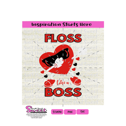 Floss Like A Boss - Hearts, Sunglasses - Transparent PNG, SVG - Silhouette, Cricut, Scan N Cut