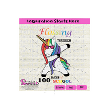Flossing Through 100 Days of School - Unicorn Sunglasses Multi Colors  - Transparent PNG, SVG  - Silhouette, Cricut, Scan N Cut