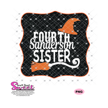 Fourth Sanderson Sister With Witch Hat and Broom - Transparent PNG, SVG - Silhouette, Cricut, Scan N Cut