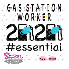 Gas Station Worker Essential Worker Mask 2020 - Transparent PNG, SVG - Silhouette, Cricut, Scan N Cut