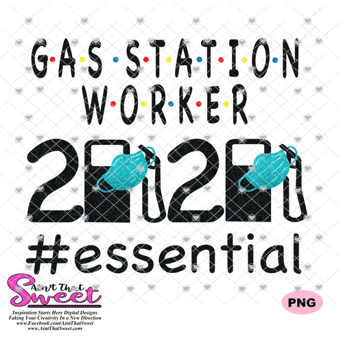 Gas Station Worker Essential Worker Mask 2020 - Transparent PNG, SVG - Silhouette, Cricut, Scan N Cut