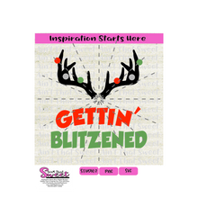 Gettin' Blitzened - Antlers Decorated with Ball Ornaments - Transparent PNG, SVG  - Silhouette, Cricut, Scan N Cut