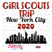 Girl Scouts Trip New York City 2020 Cityscape - Transparent PNG, SVG - Silhouette, Cricut, Scan N Cut