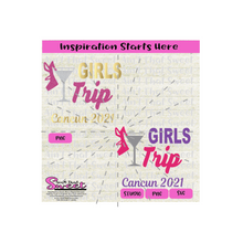 Girls Trip Cancun 2021 |Martini Glass | High Heel Shoe - Transparent PNG, SVG - Silhouette, Cricut, Scan N Cut