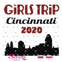 Girls Trip Cincinnati 2020 Cityscape - Transparent PNG, SVG - Silhouette, Cricut, Scan N Cut