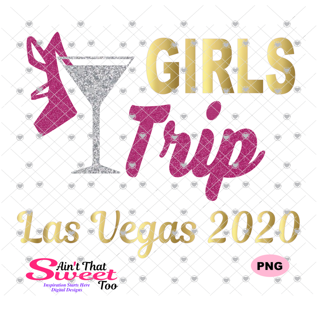 Girls Trip Las Vegas 2020 - Transparent PNG, SVG - Silhouette, Cricut, Scan N Cut