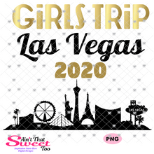 Girls Trip Las Vegas 2020 Cityscape - Transparent PNG, SVG - Silhouette, Cricut, Scan N Cut