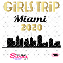 Girls Trip Miami 2020 Cityscape - Transparent PNG, SVG - Silhouette, Cricut, Scan N Cut