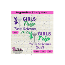 Girls Trip New Orleans Martini Glass High Heel Shoe 2021 - Transparent PNG, SVG, Studio3 - Silhouette, Cricut, Scan N Cut