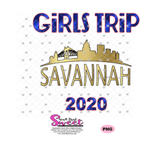 Girls Trip Savannah (Georgia) 2020 Cityscape - Transparent PNG, SVG - Silhouette, Cricut, Scan N Cut