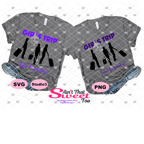 Girls Trip Time To Party - Transparent PNG, SVG - Silhouette, Cricut, Scan N Cut