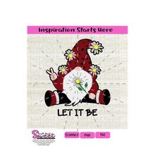 Gnome Sitting with Daisies, Let It Be - Transparent PNG, SVG  - Silhouette, Cricut, Scan N Cut